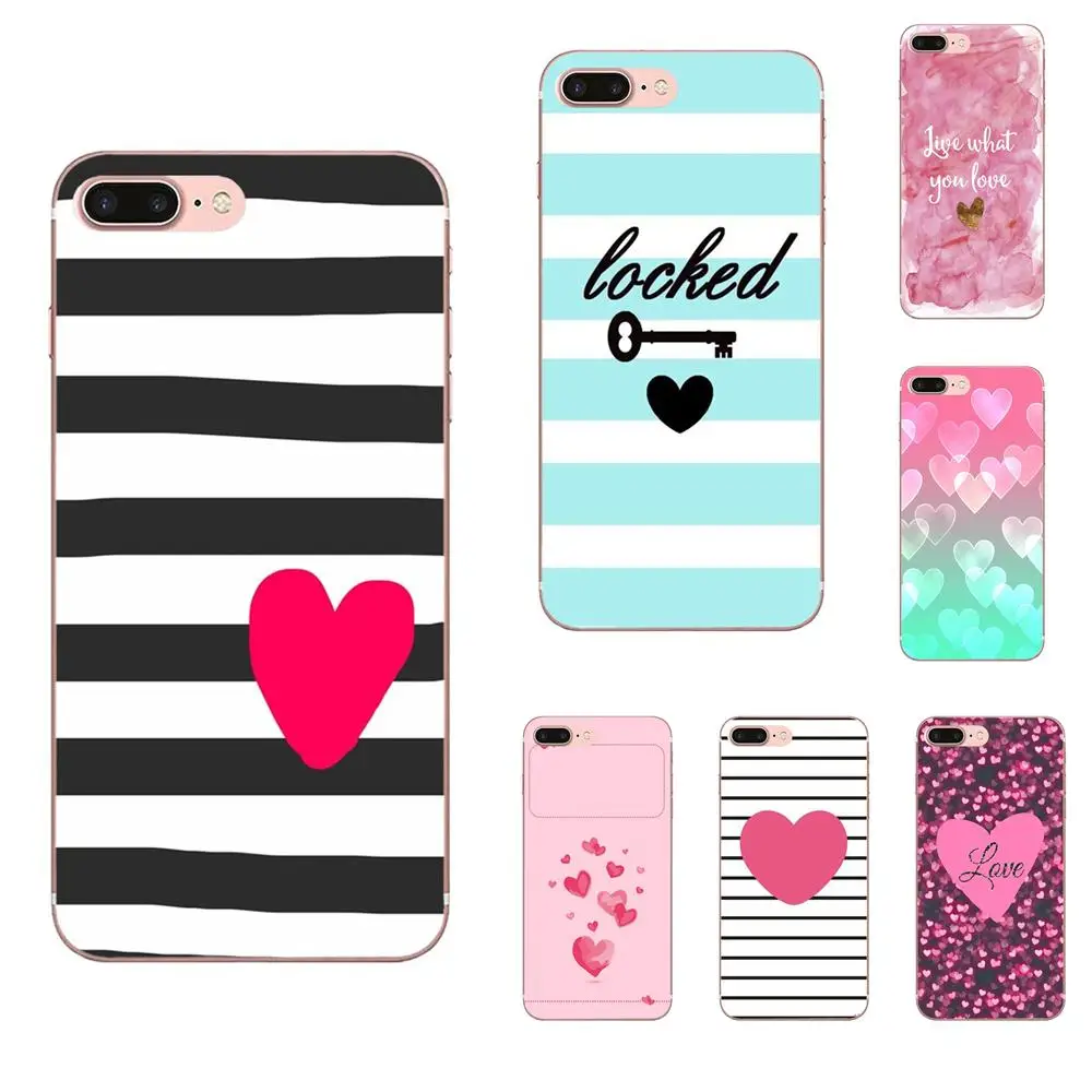 Pink Loving Heart For iPhone 11 Pro 4 4S 5 5S SE 5C 6 6S 7 8 X 10 XR XS Plus Max Soft TPU Art Print Cover Case | Мобильные телефоны