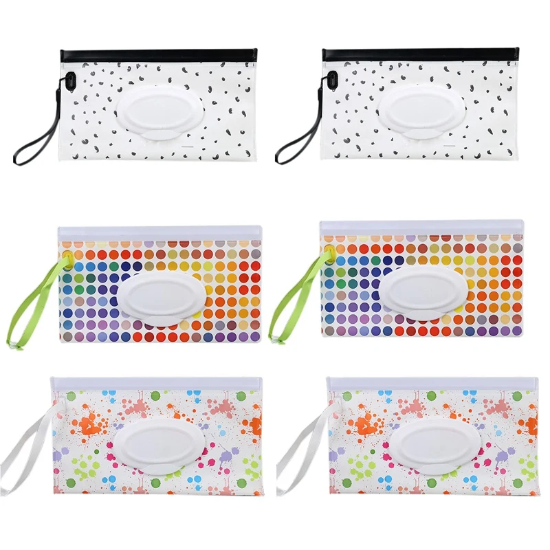 

6 Pcs Portable Wet Wipe Pouch Reusable Baby Wipes Dispenser Eco Friendly Handy Travel Diaper Wipes Carrying Case Holder