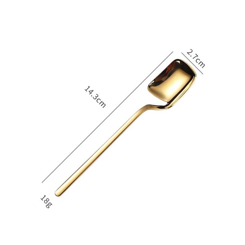 Titanium spoon 304 нержавеющая сталь красочные с длинной ручкой креативные Висячие чашки Ложка Вилка для коктейля кофе ложка для смешивания - Цвет: Titanium spoon