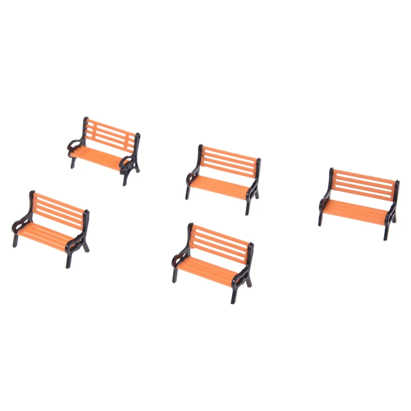 

5pcs Plastic Model Park Bench Model Landscape 1:50 w/ Black Arm