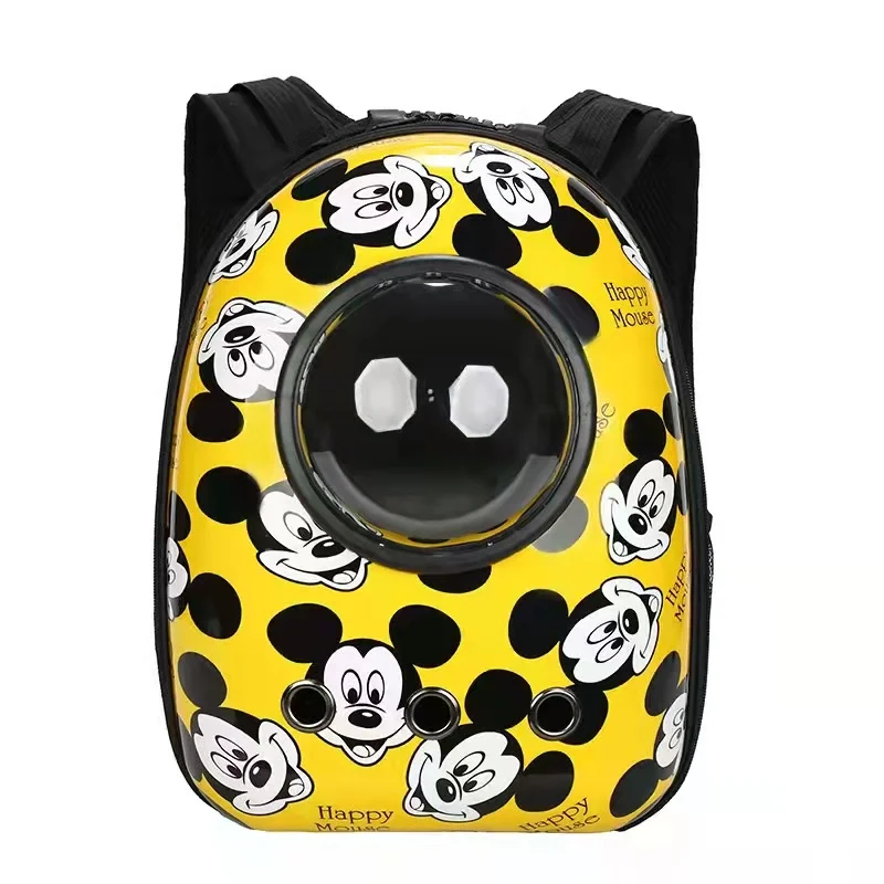 

Disney Mickey Mouse cartoon pet out bag Travel Windproof portable space capsule backpack breathable Dog Backpack cat bag