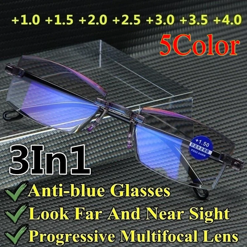 Anti-blue light ultra-light diamond cutting reading glasses, suitable for men and women anti-fatigue reading glasses light blocking glasses