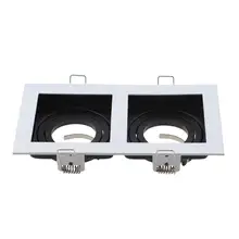 Коммерческий цинковый сплав квадратный белый черный регулируемые встраиваемые светильники Светильник рамка светодиодный GU10 MR16 лампы фитинги