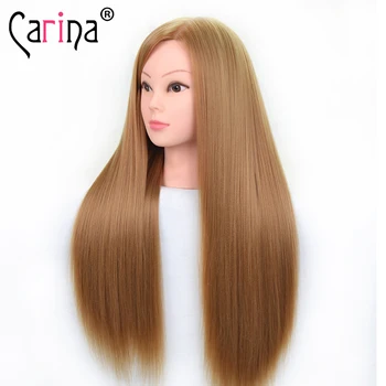 

65CM Synthetic Hair Mannequin Head With Long Hair Training Doll Hairstyles Practice Head Hairdresser Manikin Hairdressing Dummy