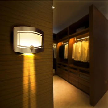 

Wireless Infrared Motion Sensor LED Night Light Battery Powered Sensor LED Wall Lamp Wall Path Laundry Stair Sensor Lamp