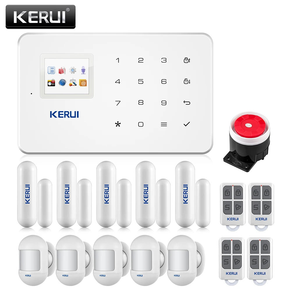 

KERUI Wireless GSM Home Security Burglar Alarm System IOS Android Phone APP Remote Control With Mini Sensor