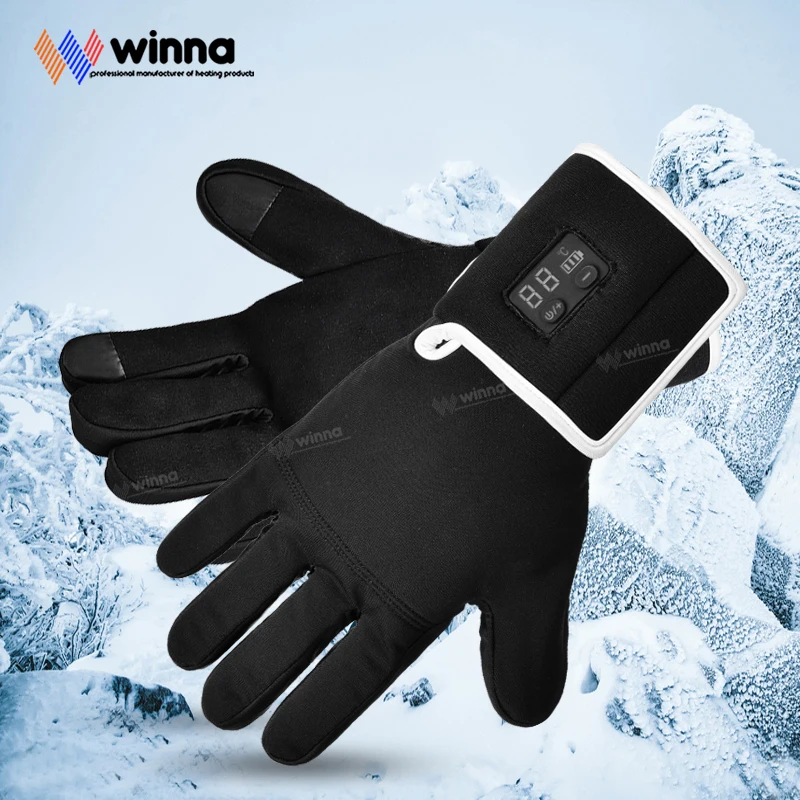 

Winter Electric Heating Gloves For Riding Biking Fishing Outdoor Sports Use 3-6 hours 2200mAh Battery Heated Gloves Touch Screen
