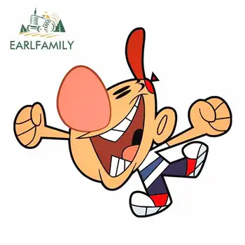 

EARLFAMILY 13cm x 11.3cm Cartoon Boy Characters Motorcycle Car Stickers Fashion Graphics Rear Windshield Trunk Decal