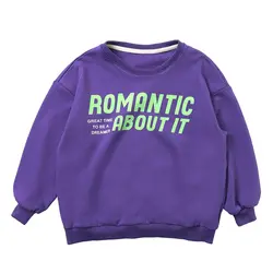 Для девочек, пуловер, свитер, осень Новые Детские футболка с принтом свободные топы модный длинный кошелек-Футболка с рукавами 2019 Осень