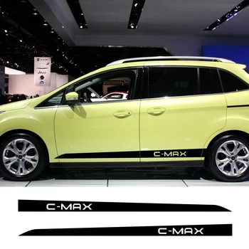 

2Pcs For Ford C-MAX Car Door Side Stripes Stickers Auto Vinyl Film DIY Sports Styling Decals Automobile Car Tuning Accessories
