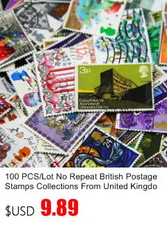 100 шт/лот без повтора британской почтовой коллекции марок из Великобритании с почтовыми марками, все используемые, коллекция