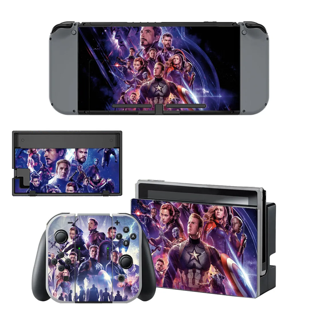 Наклейки для nintendo switch из кожи Мстители, наклейки для nintendo Switch консоль Joy-con контроллер, наклейки для док-станции