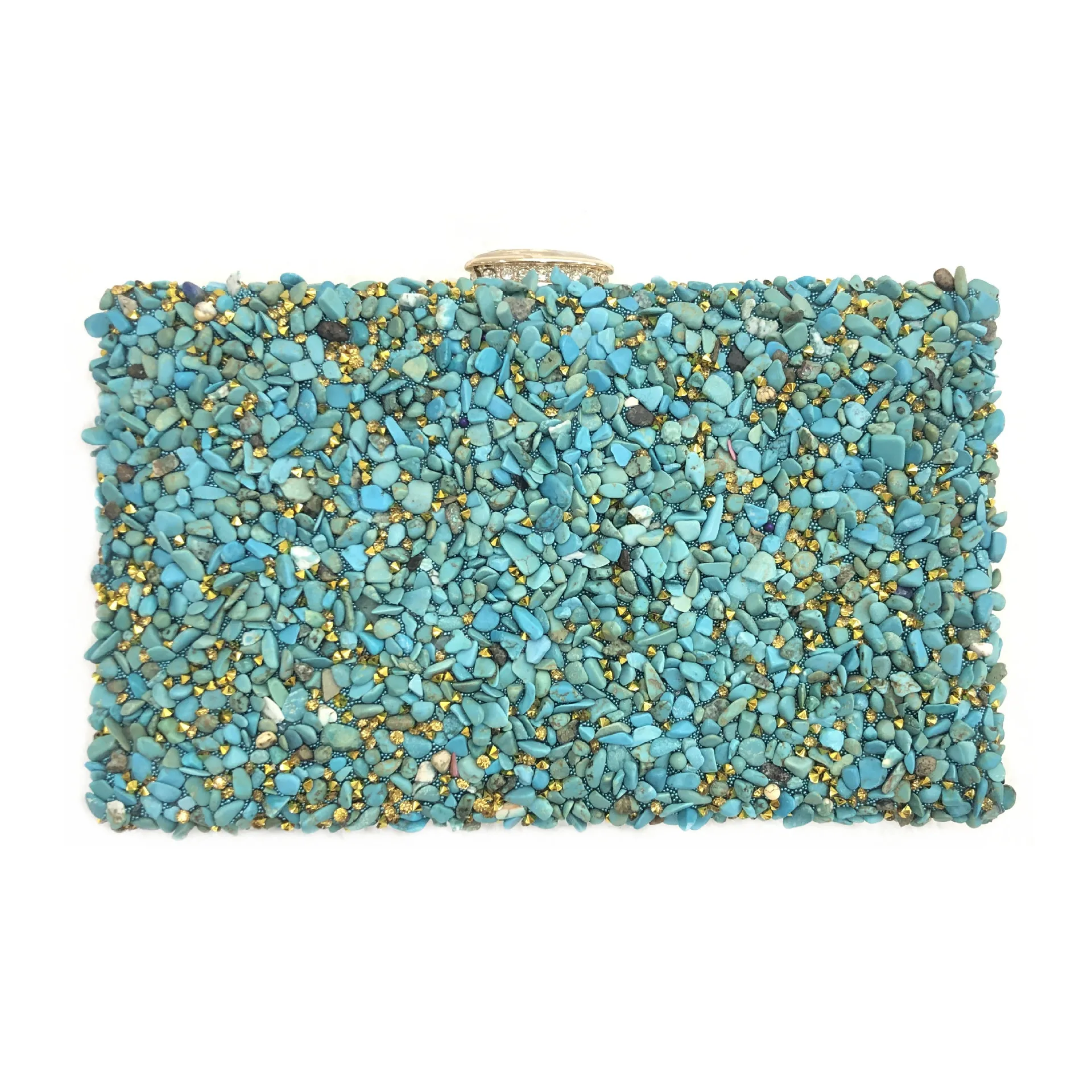 Bohemian Style Stone Evening Bags Candy Color Rhinestones Day Clutch 2021 New Design Female Handbags Chain Purse