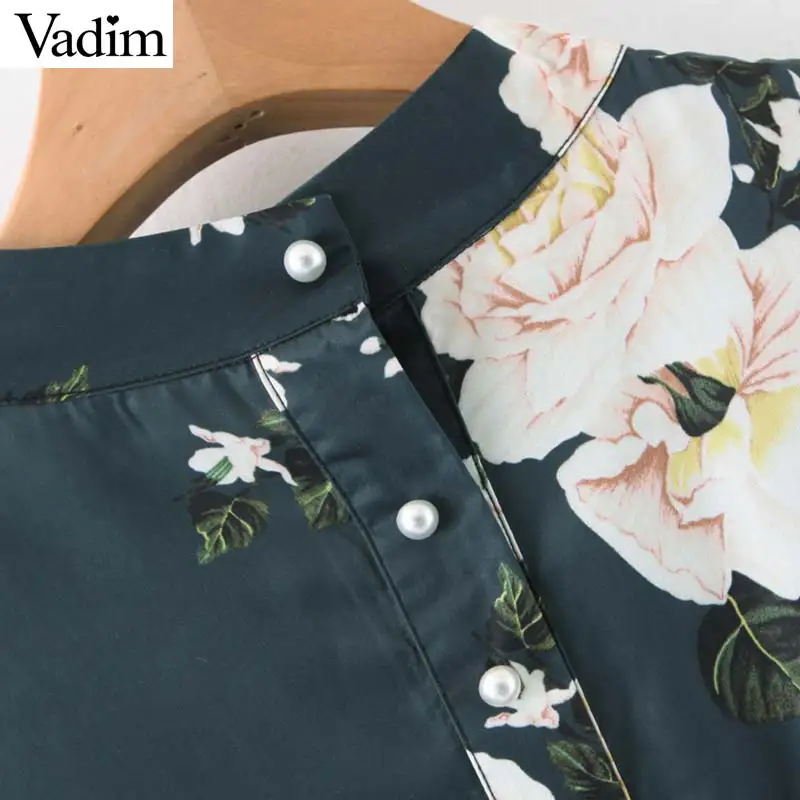Vadim, Женская стильная блузка с принтом, длинный рукав, цветочный узор, рубашки, Женская Повседневная винтажная офисная одежда, шикарные топы, blusas LB714