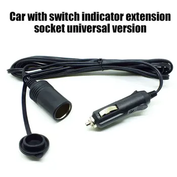 

with Switch Indicator Extension Socket Cigarette Lighter Cable Car Modification Accessories Power Extension Cord Portable