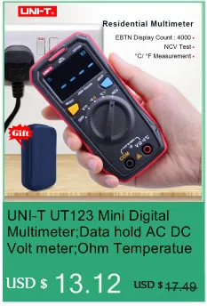 UNI-T UT306A Мини Инфракрасный термометр-35~ 300C-31~ 572F цифровой ИК-тестер температуры с удержанием данных и ЖК-дисплей с подсветкой