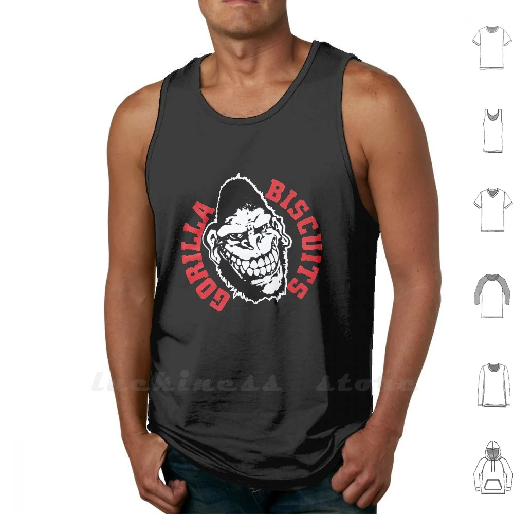 Gorilla Man Canotte Gilet 100% Cotone Skank Love Birthday Gorilla Biscuits Ska Punk Xmas Biscuit Music Reggae Dub Punk