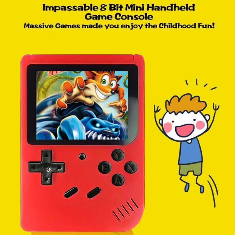 Ретро портативная мини портативная игровая консоль 8-Bit 2,8 дюймов цветной ЖК-дисплей Детский Цветной игровой плеер встроенные 400 игры