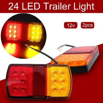 

2Pcs 12V LED Side Marker Lights Car External Lights Warning Tail Light Auto Trailer Truck Lorry Lamps Double-color Arc Lamp