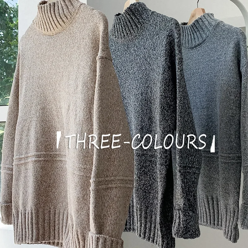 Winter Sweater Men Warm Fashion Solid Color Casual Knit Sweater Man Sweter Clothes Wild Loose Long-sleeved Pullover Men M-3XL Winter Sweater Men Warm Fashion Solid Color Casual Knit Sweater Man Sweter Clothes Wild Loose Long-sleeved Pullover Men M-3XL