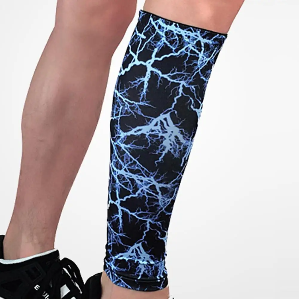 Эластичные теплые защитные гетры для ног профессиональные защитные наколенники для ног для тренажерного зала Спорт Бег Велосипедный спорт - Цвет: blueL