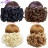 XIYUE Synthetic Short Curly Chignon Elastic Rubber Band Two Plastic Comb Clips in Hair Extensions Hair Bun for Girls False ► Photo 2/6