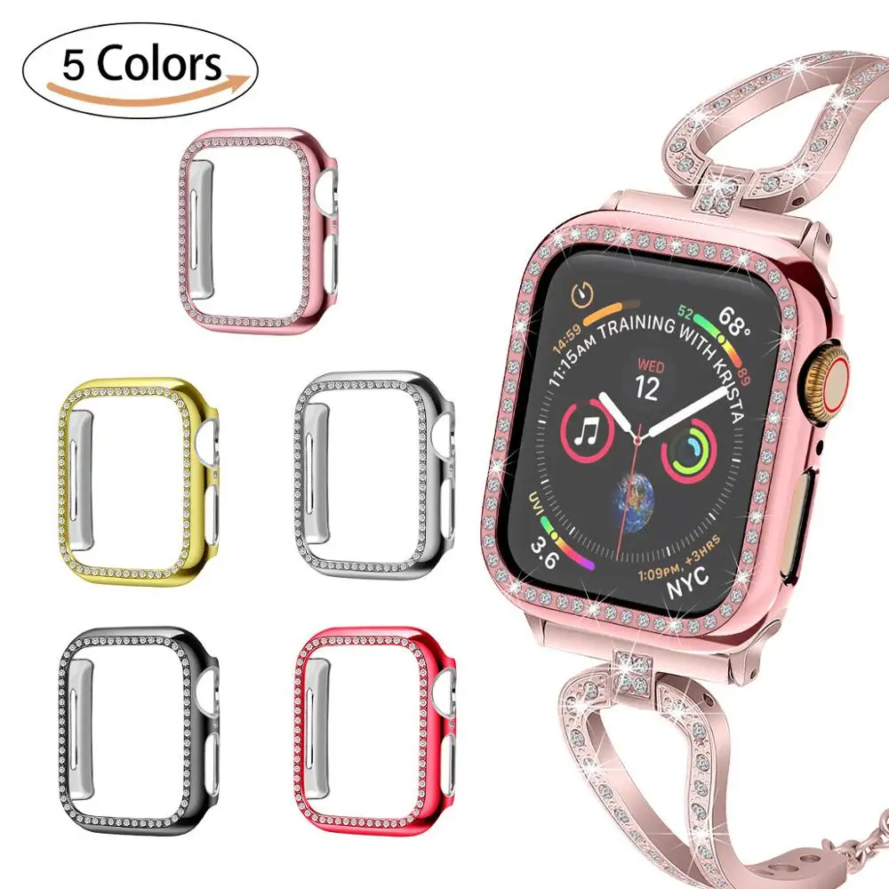 Стразы чехол для часов Apple Watch 38 мм 42 40 44 жесткий защитный iWatch Series 5 4 3 2 1 |