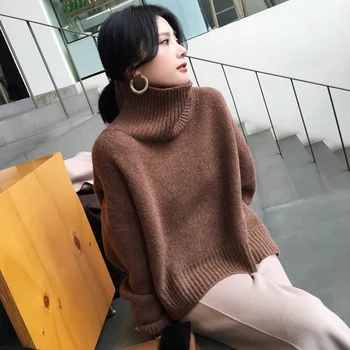 

Thick Turtleneck Autumn Winter Women Pullovers Sweater Oversize Casual Top Long Sleeve Female Pullover Knitted Sweater Top Warm