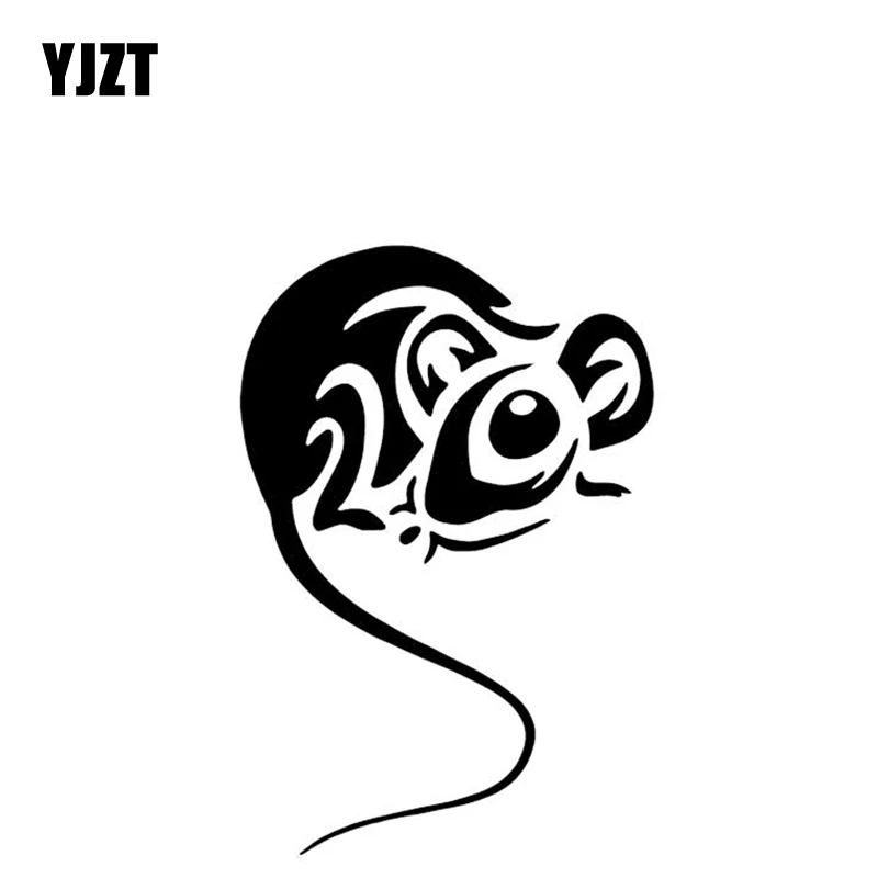

YJZT 10CM*14.9CM Rat Cartoon Lovely Decorate Car Trunk Pattern Car Sticker Vinyl Decal Black/Silver C4-2741