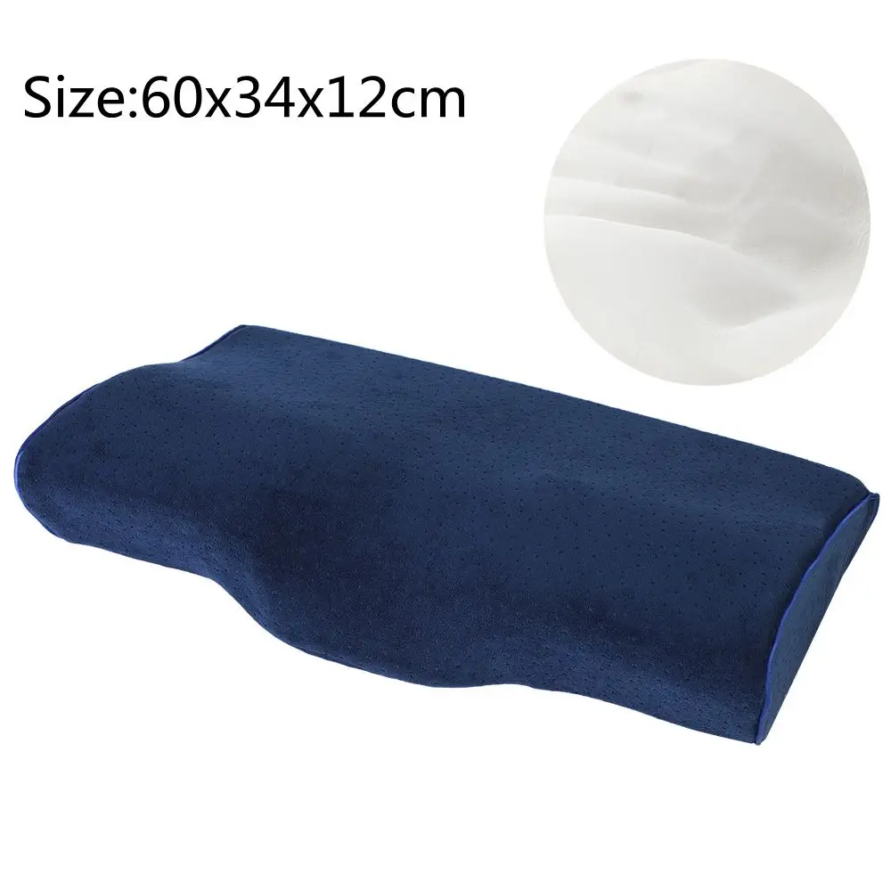 60x34x12cm blue Пены памяти постельные принадлежности защитная подушка для шеи медленный отскок пены памяти подушка-бабочка здоровье затылочный шейный 50x30CM - Цвет: 60x34x12cm blue