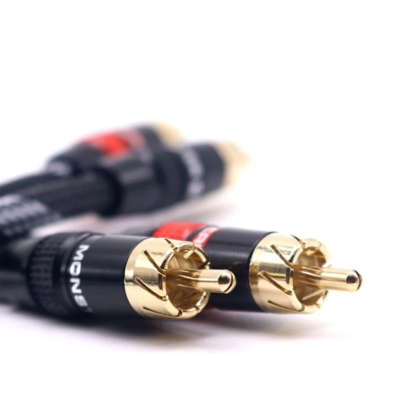 Hifi аудио Межблочный кабель позолоченный 2RCA высокого качества HIFI RCA штекер