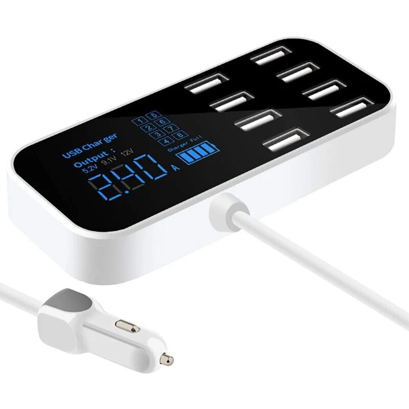 Автомобильное зарядное устройство с 8 USB-портами и ЖК-дисплеем | Автомобили