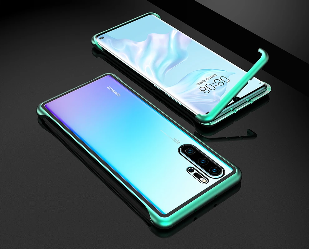 Ультратонкий противоударный чехол для телефона huawei P30/Pro, Роскошный Алюминиевый металлический и устойчивый к царапинам 9 H, чехол из закаленного стекла P30 Pro
