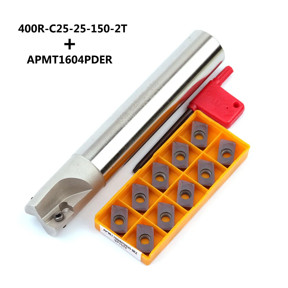 10PCS drehmaschine werkzeug APMT1604 M2 + 1PCS 25mm fräsen cutter BAP400R C25-25-150-2T hartmetall insert fräsen cutter verarbeitung werkzeug – Detail 1