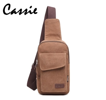 

2020 new men's chest bag canvas bag multifunctional sports casual messenger bag chest bag