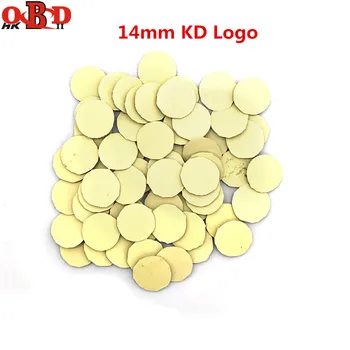 

HKOBDII 50/100pcs 14mm Resin Epoxy Crystal Replacement Logo Silicone label for KD/VVDI Folding Flip Remote Car Key Shell Sticker