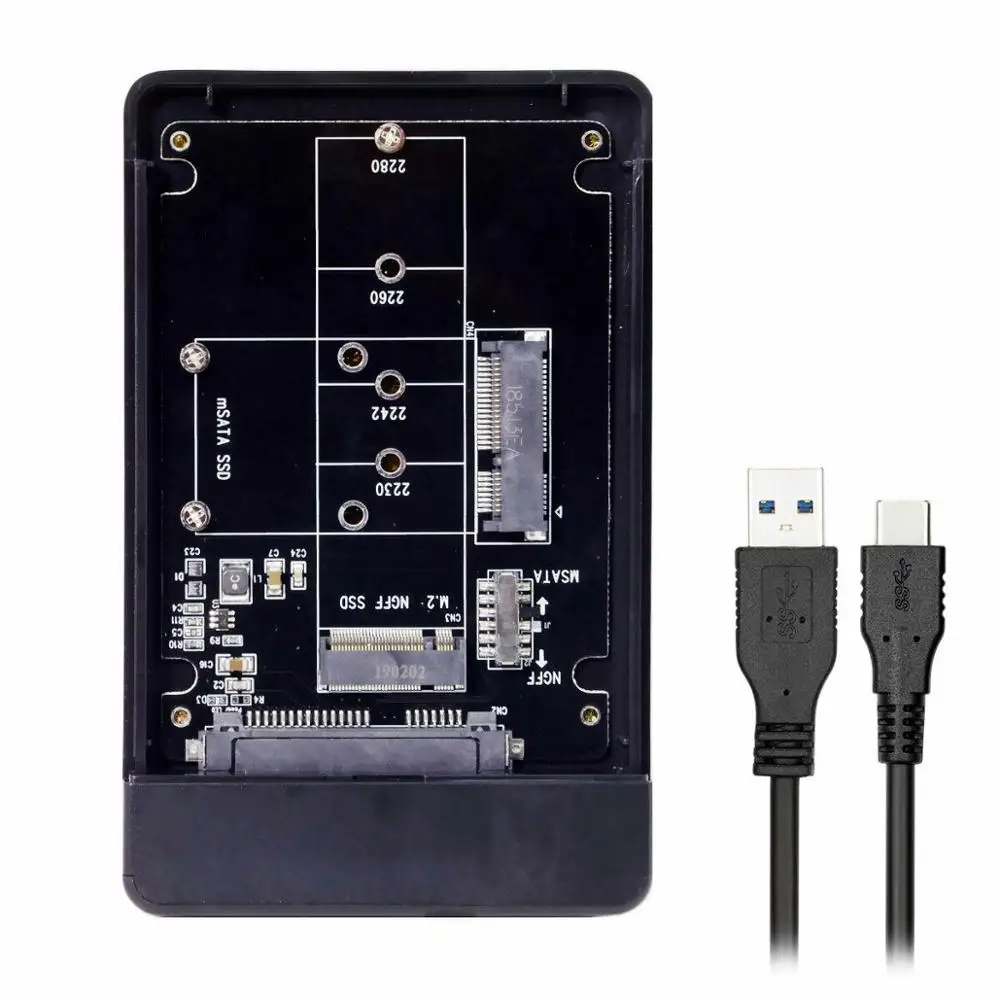 Комбинированный M.2 NGFF B-key& mSATA SSD к usb type-C конвертер корпус легко установить AA4542