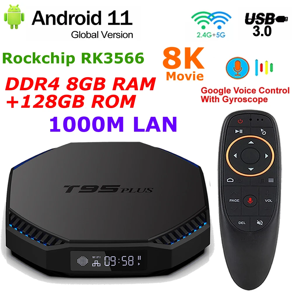 Android 11.0, TV Box 2021 Newest T95 Plus with 8GB RAM 64GB ROM with  Keyboard