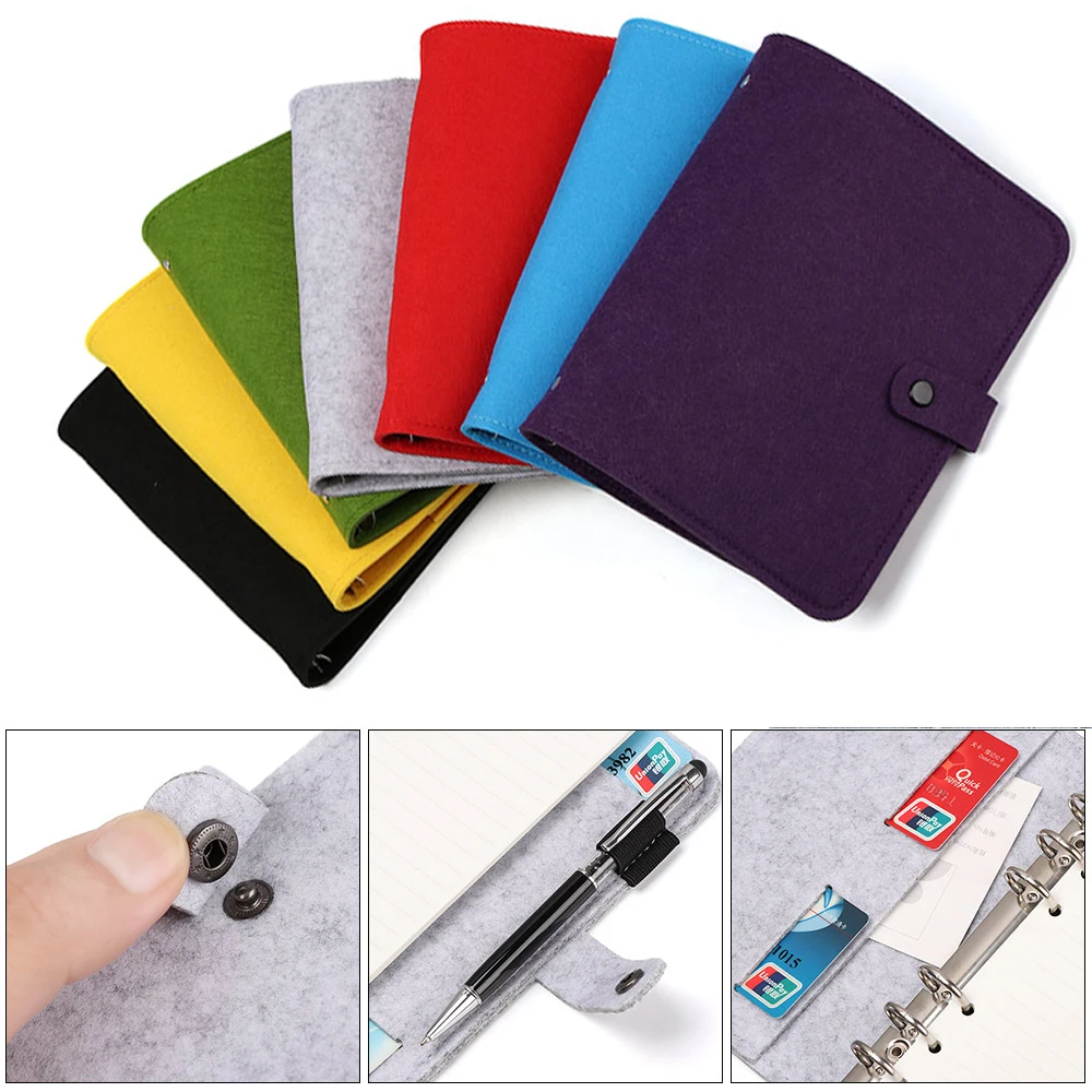 A5 A6 paño de fieltro, cuaderno de tela, organizador de papel, anillo de página interior, soporte de Papel de encuadernación portátil, suministros de papelería para regalos de diario