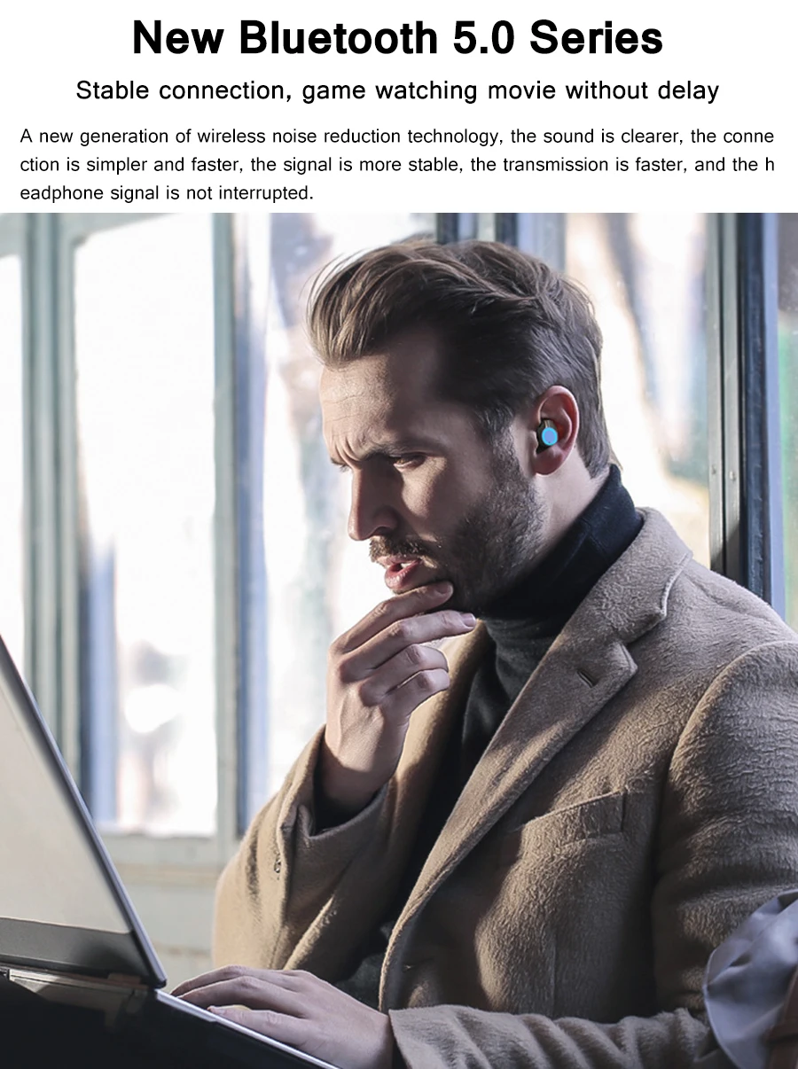Мощный светодиодный дисплей беспроводной Bluetooth 5,0 наушники TWS 3D Стерео шумоподавление сенсорные наушники с 4000 мАч зарядная коробка