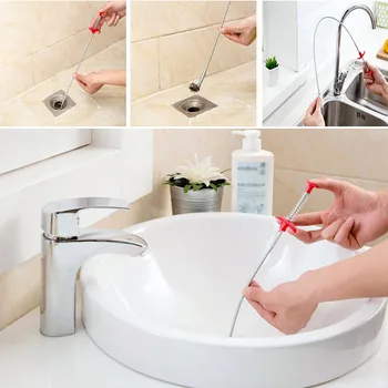

1Pcs Spring Sewer Pipe Dredge Flexible And Light Bendable Sink Hair Cleaner Household Dredging Brush For Kitchen Bathtub Toilet