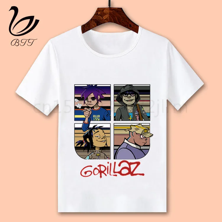 Gorillaz/футболка для маленьких мальчиков и девочек; детский топ для мальчиков; детская футболка с принтом; Забавные футболки; летняя футболка с короткими рукавами