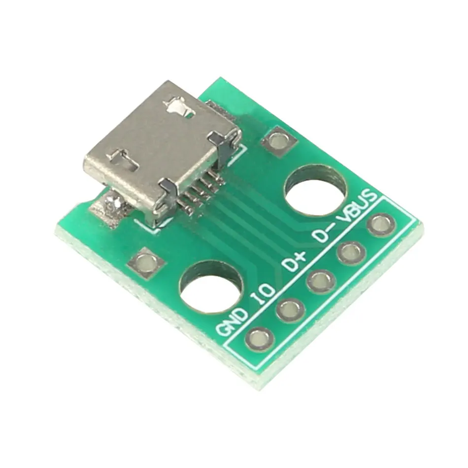 10pcs Micro USB To DIP Adapter 5pin Female Connector Module Board Panel 5-Pin Pinboard B Type PCB 2.54 MM | Электронные