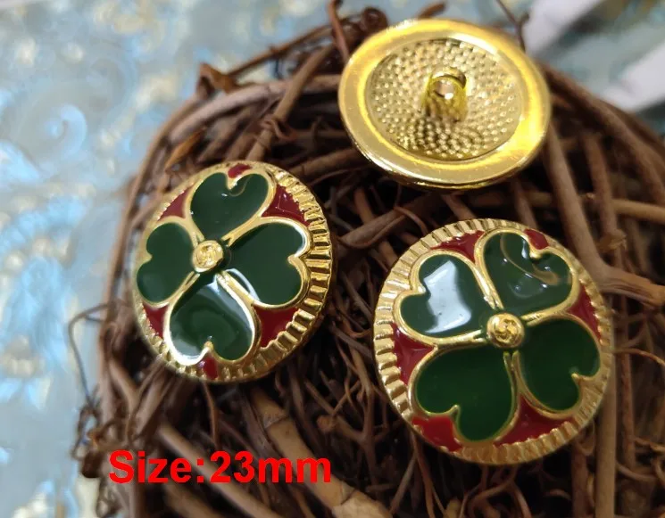 NO4 Size 23mm D Новинка, 10 шт., высокое качество, модное, металлическое, золотое, разноцветное пальто, куртка, пуговицы, пальто, рубашка, пуговицы, размер 21 мм, по всему миру - Цвет: NO4 Size 23mm D