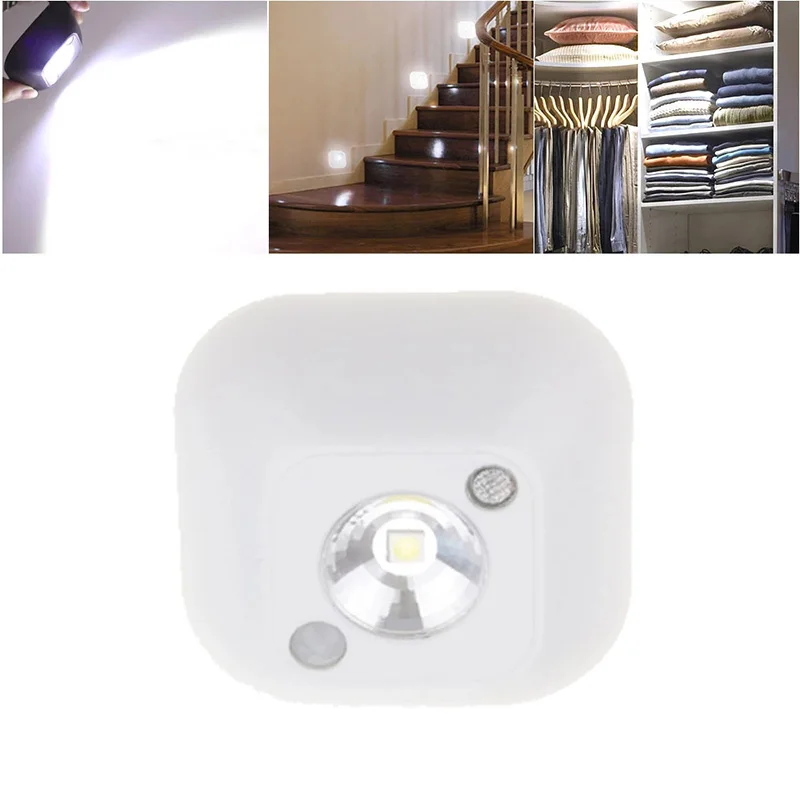 Wireless LED Night Light Motion Sensor Wall Lamp Battery Powered Magnet Closet Lamp For Bedroom Bedside Cabinet Stairs Lighting