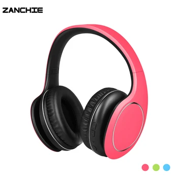 

Zanchie Over Ear Headphones Wireless Bluetooth Headset Foldable Pink Hi-Fi Stereo Earphones With Mic for Phone PC Laptop Mp3