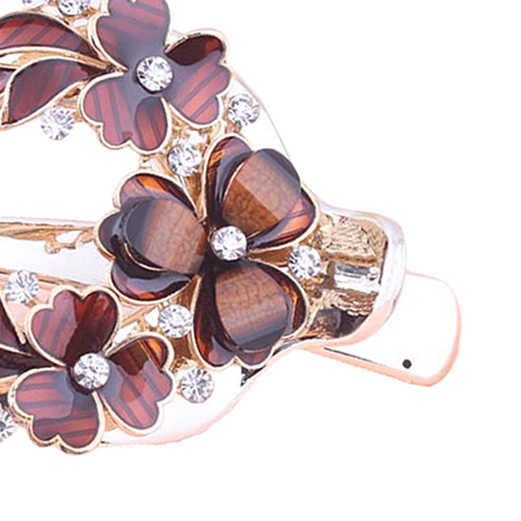 Lady Floral Hair Clip Zircon Casual Thick Hair Pin Clamp Crab Barrette Updo Tool Women Rhinestones Small Flower Hair clips