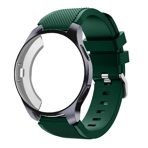 Army green 7 Galaxy watch чехол+ ремешок для samsung Galaxy watch 46 мм 42 мм gear S3 Frontier/Классический 22 мм ремешок для часов Универсальный защитный бампер - Цвет ремешка: Army green 7