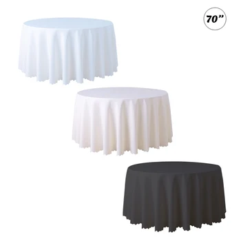 

70 Inch Round Plain TableCloth Polyester Cover For Wedding Dining Tableware Hotel Table Cloth Table Cover Overlay Party Decor