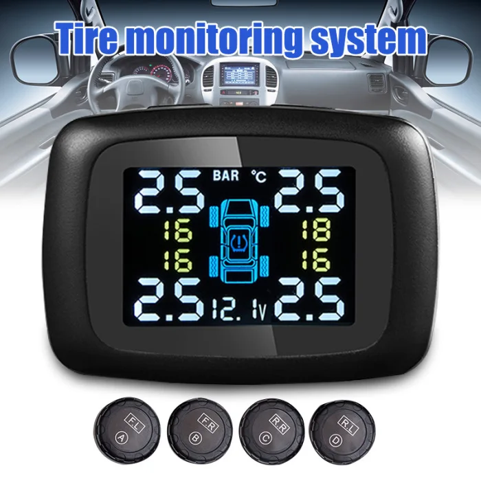 Горячая автомобильная система контроля давления в шинах TPMS цифровой дисплей регулируемый экран 4 датчика J99